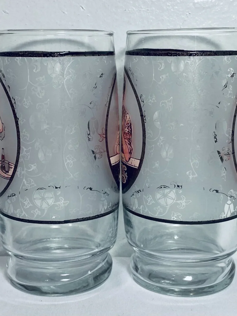 (2) 1970's Pepsi-Cola Drinking Glasses Victorian Lady/Gibson Girl 6